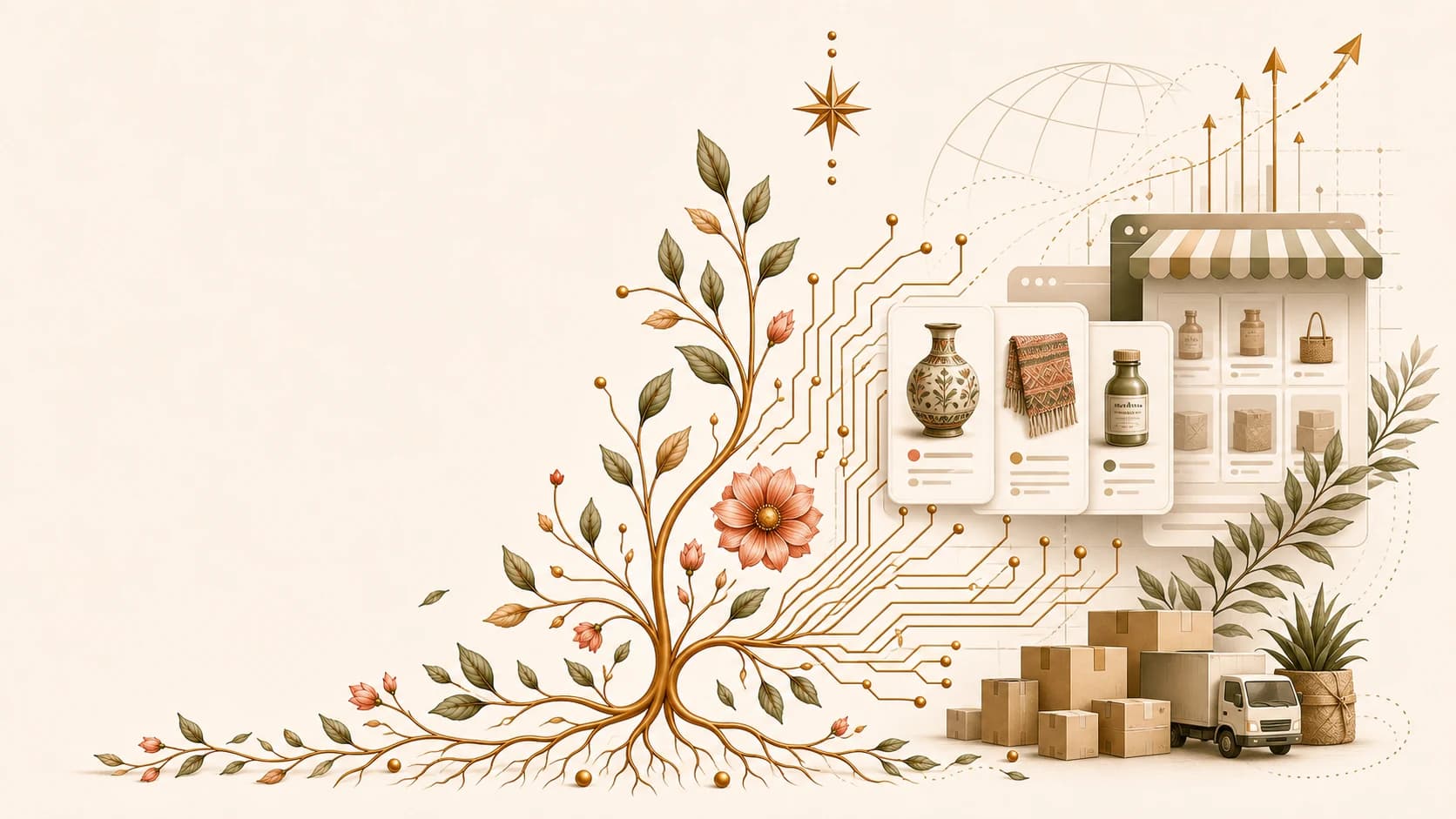 Productos artesanales conectados con una tienda digital y su operación logística